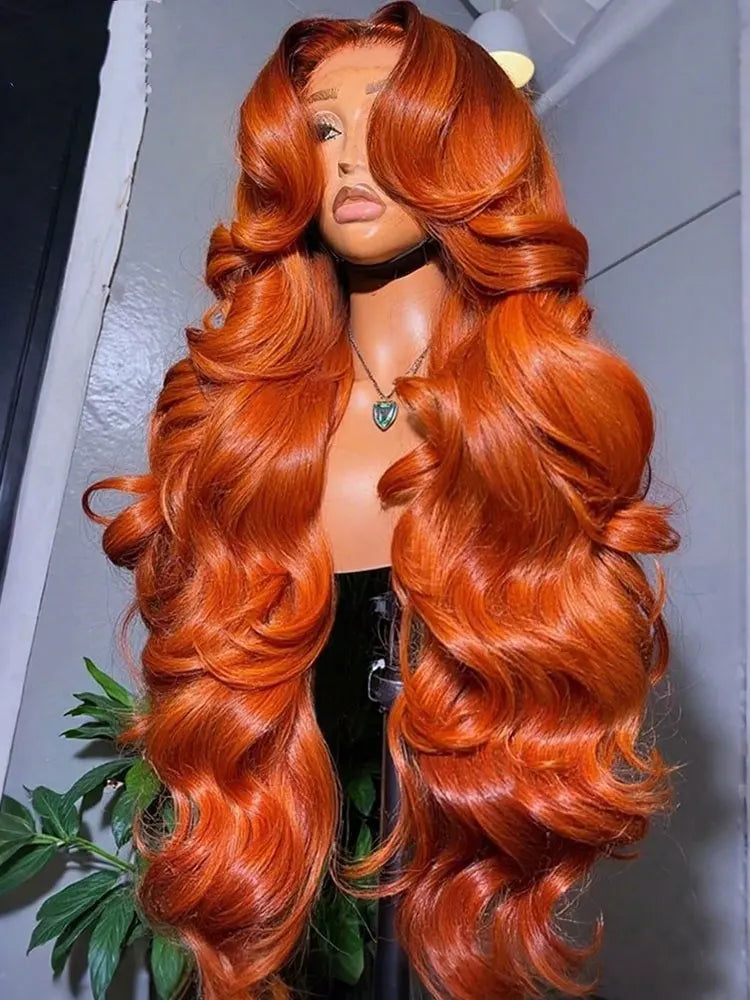 Body Wave Orange Ginger Lace Front Wigs