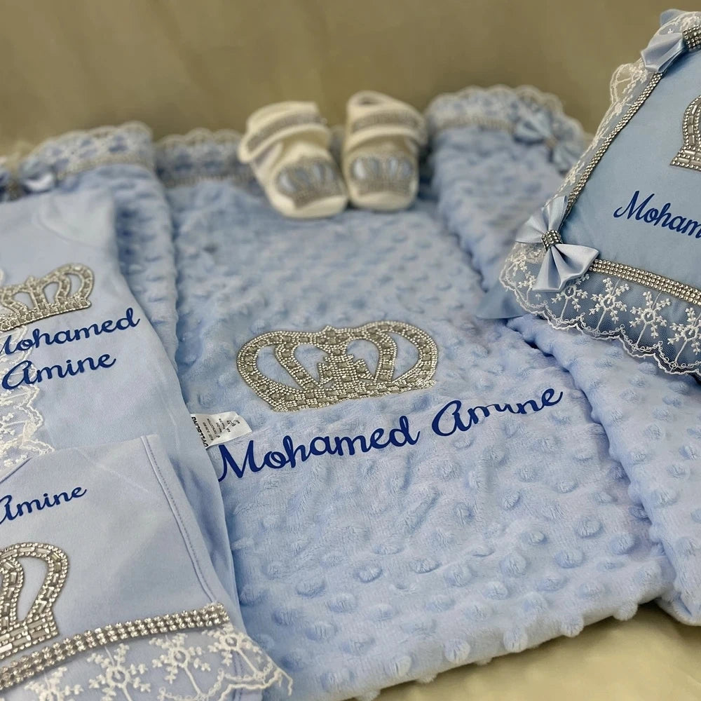 5pcs Handmade Personalized Baby Newborn Jewels Crown Set