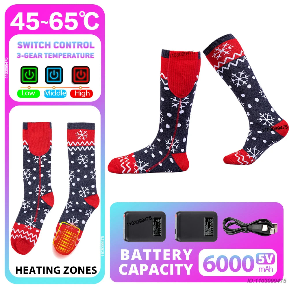 New Heated Socks for Men Women Rechargeable