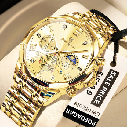 POEDAGAR Luxury Watch Top Original Waterproof Chronograph