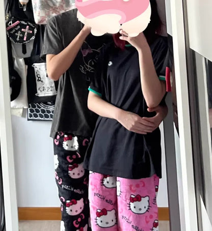 Women/Men Hello Kitty Spider-Man Cotton Loose Pajama Pants