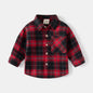 Kids Shirts With Collar Long Sleeved Plaid