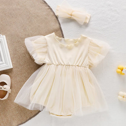 Infant Baby Girls Embroider Sleeveless Rompers