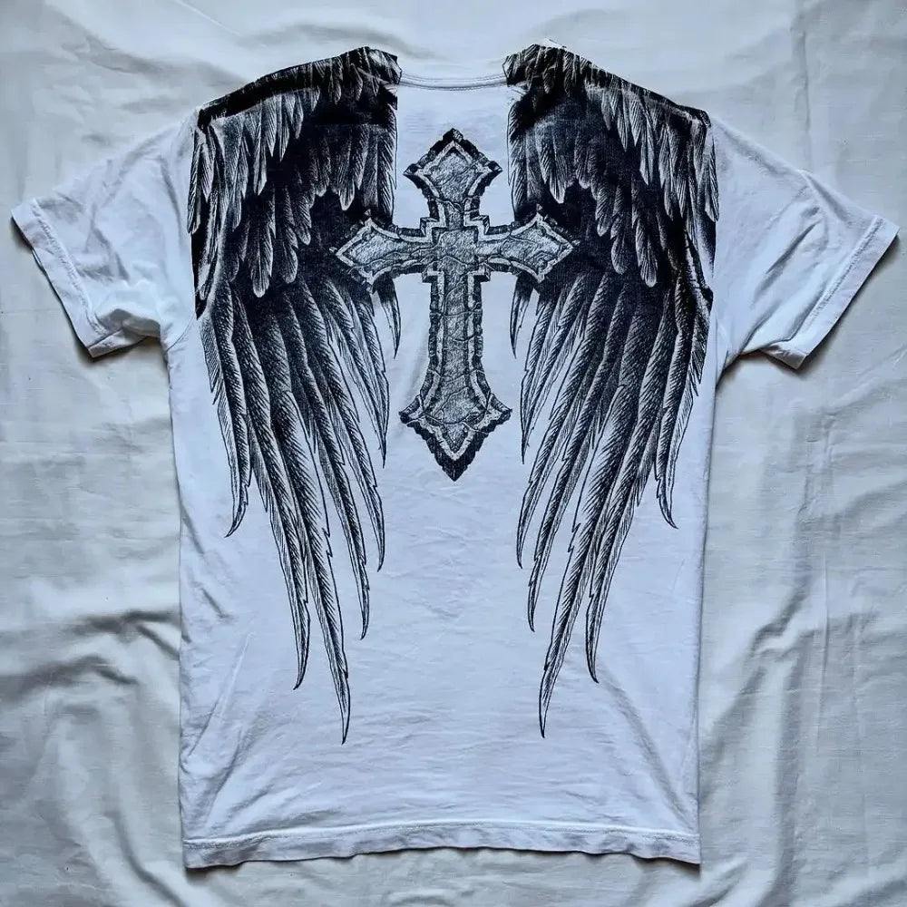 American retro black short sleeved T-shirt men