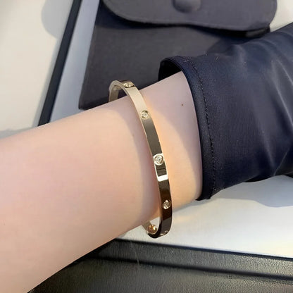 Diamond Cuff Women Bracelet Gold Tone