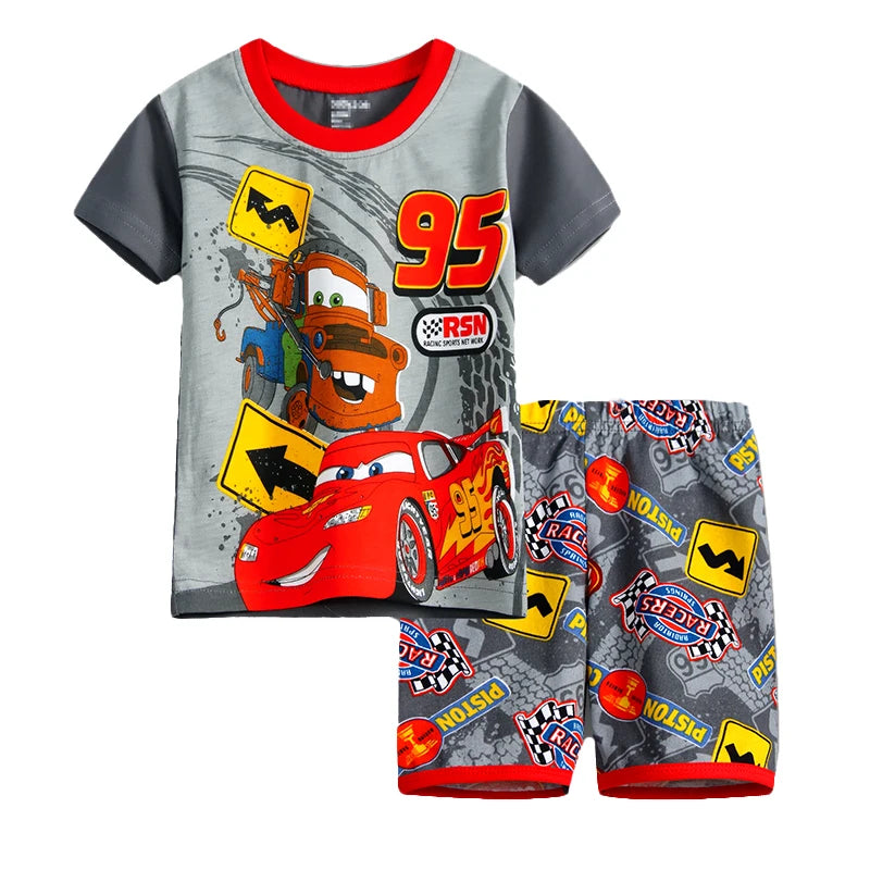 Boys Nighty Cartoon Cute Short Sleeve Pajamas