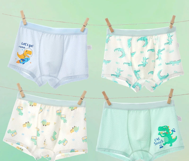 4PCS Mesh Breathable Comfort Boys  Antibacterial Underwear