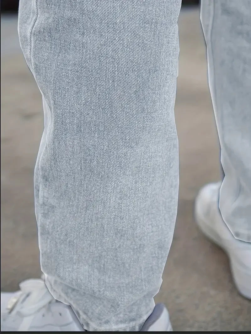 Men's Classic Straight-Leg Denim Jeans - Casual