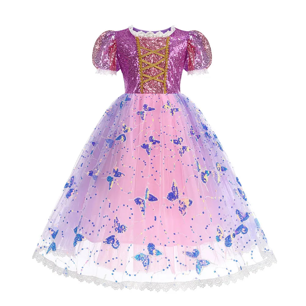 Disney Glowing Rapunzel Costume Girl LED Princess Gown