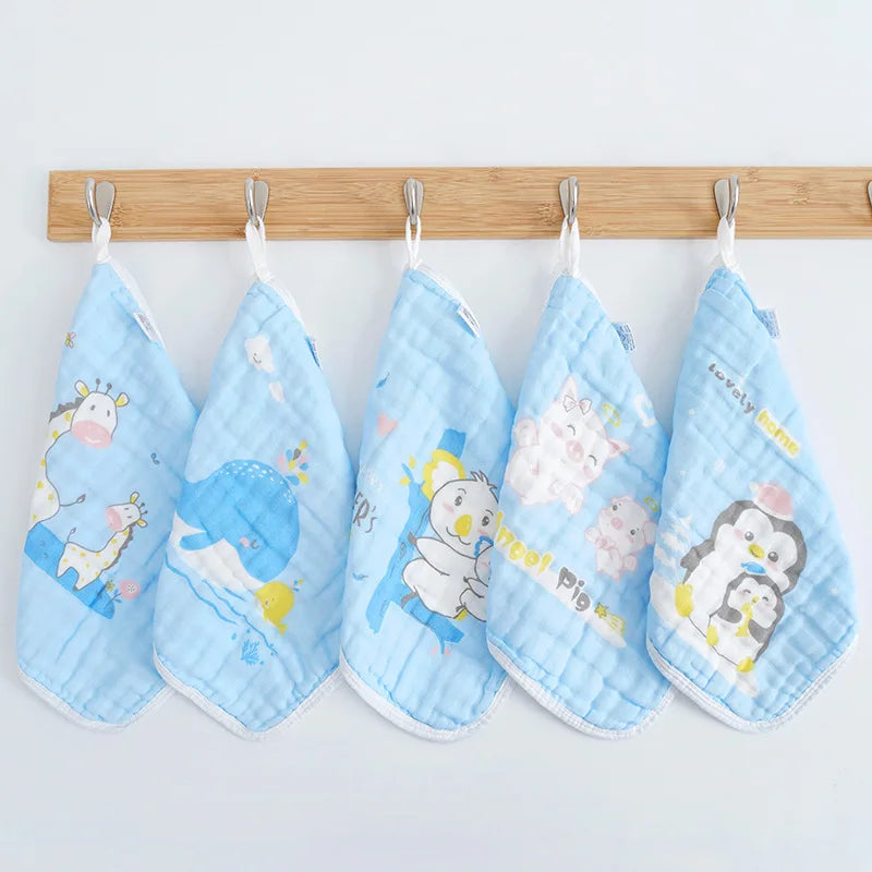 5pcs Cartoon Newborn Absorbent Face Towel