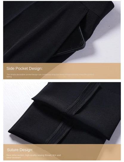 Double Pleated Waist Fleece Winter Suit Pants