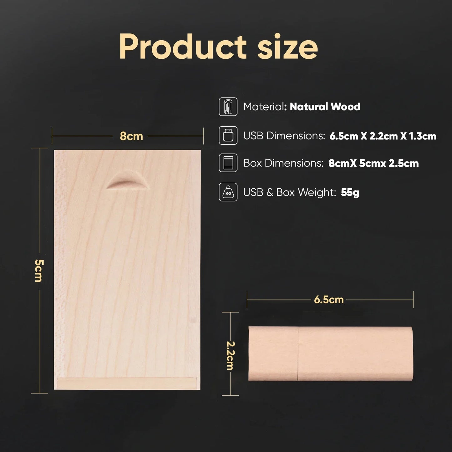 10PCS Wooden USB Flash Drive Memory Stick