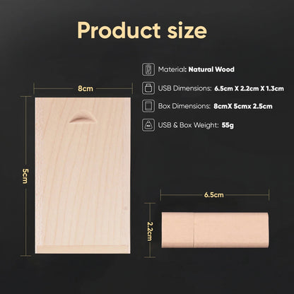 10PCS Wooden USB Flash Drive Memory Stick