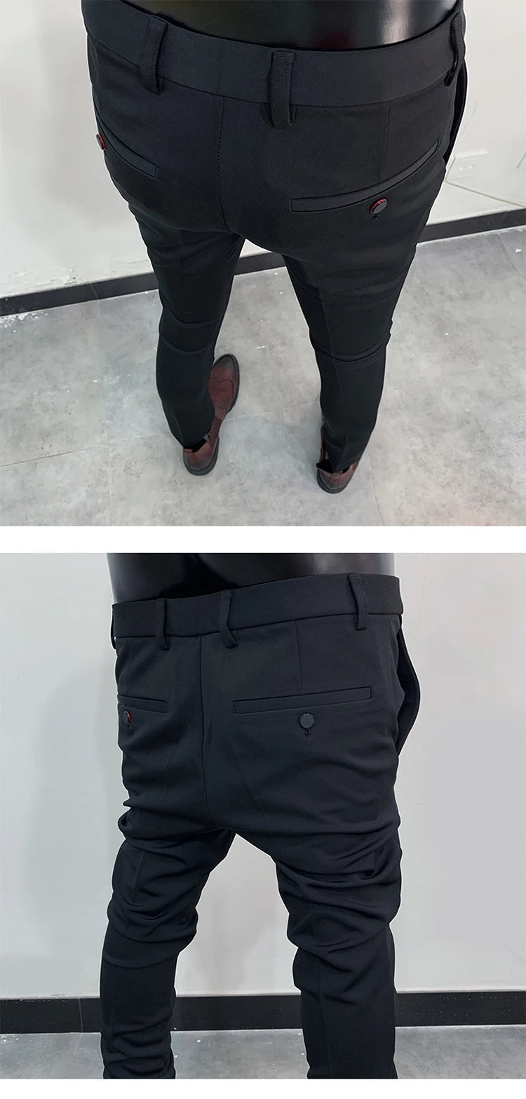 Men Stretch Slim Formal Casual Pants Fashion