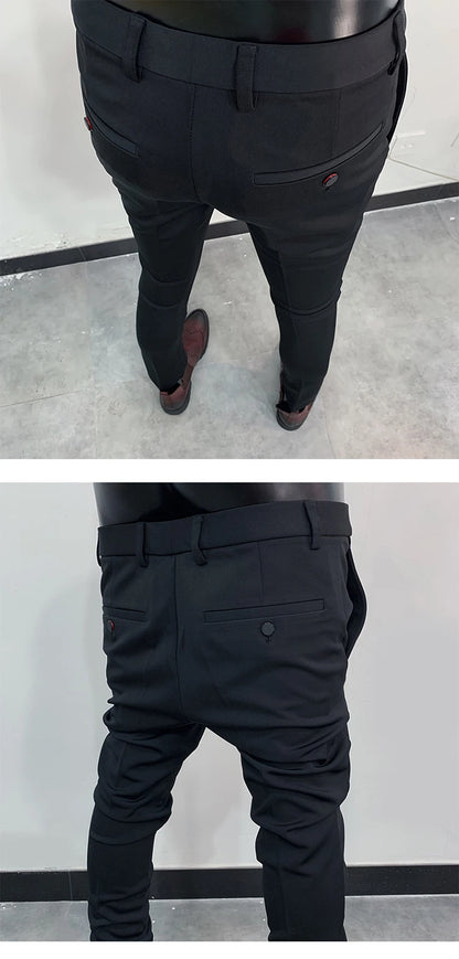 Men Stretch Slim Formal Casual Pants Fashion