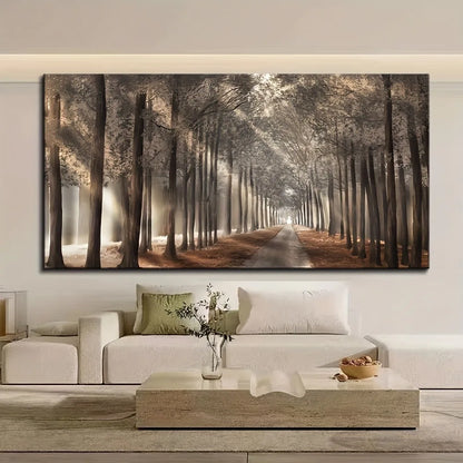 Mountain night canvas painting, natural scenery