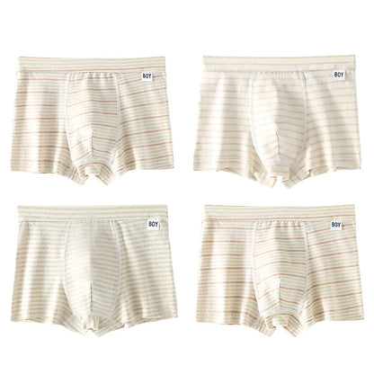 4PCS Cotton Antibacterial Boys Breathable Briefs
