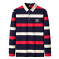 Men Polo Shirt Cotton Long Sleeve Stripe