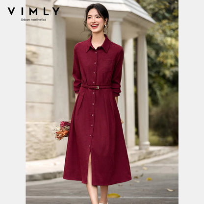 Woman Red Long Dress French Style Vintage