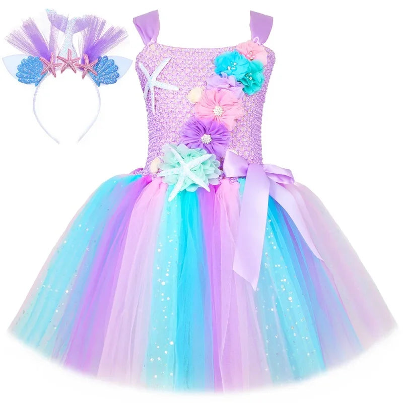 Princess Mermaid Tutu Dresses Costume for Kids