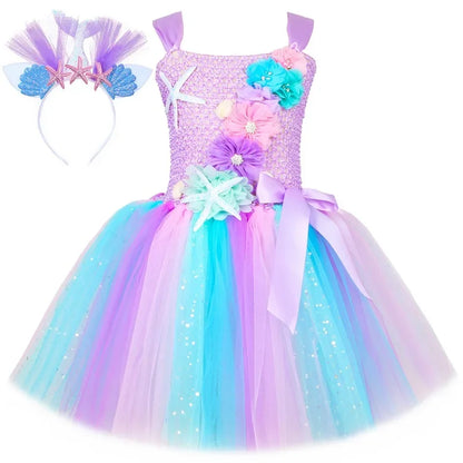 Princess Mermaid Tutu Dresses Costume for Kids