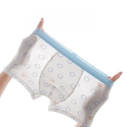 4 Pcs Mesh Breathable Antibacterial Cute Boys Briefs