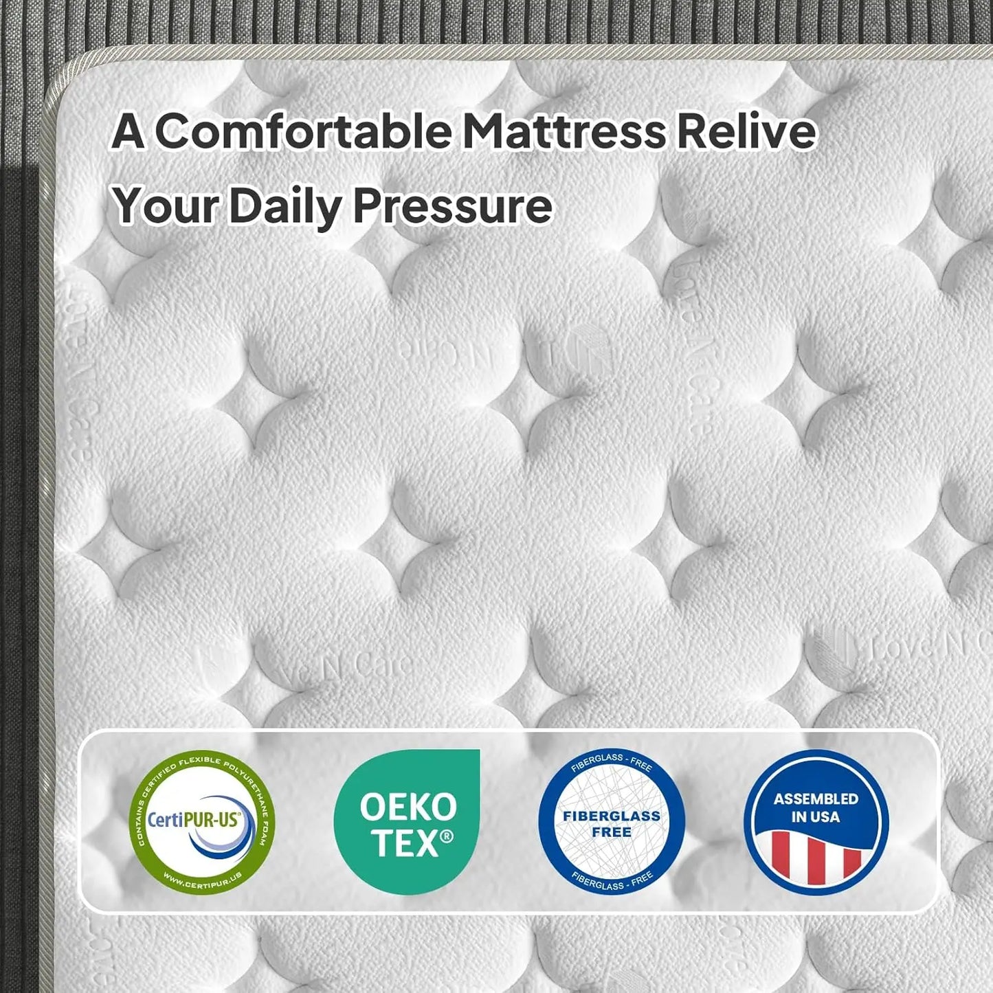 Full/King/Queen Size Mattress, Luxury Hybrid, Gel Memory Foam