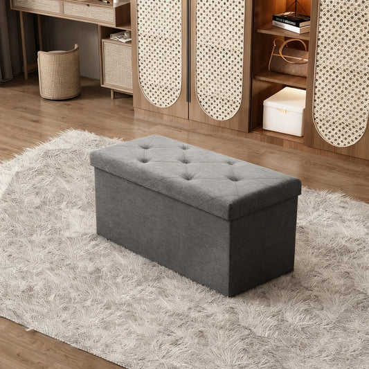 Heavy-Duty Multi-Purpose Folding Storage Ottoman