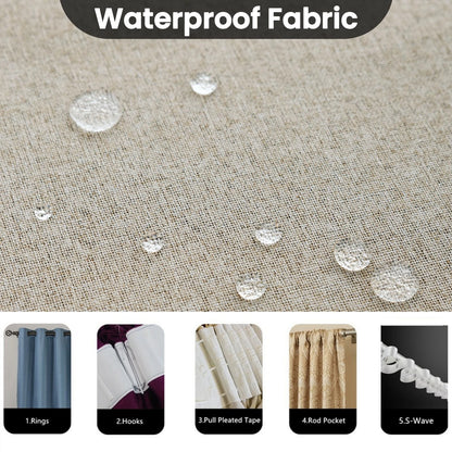 Custom Made 100% Blackout Faux Linen Curtains