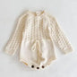 Baby Girls Knitted Bodysuit Long Sleeve Ruffled