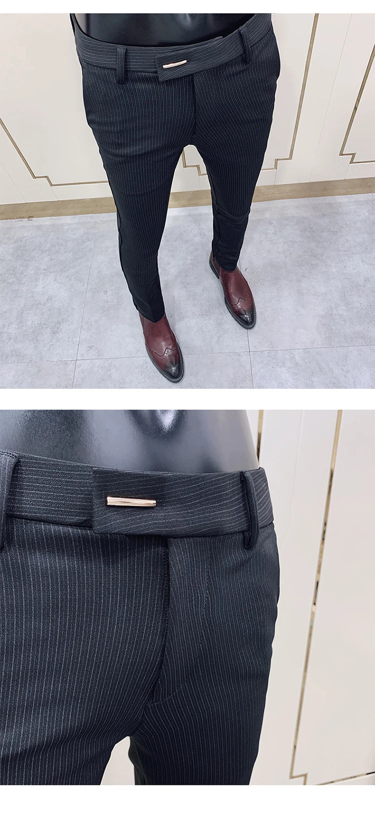Men Stretch Slim Formal Casual Pants Fashion