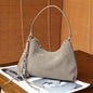 Suede Genuine Leather Crescent Shoulder Bags For Women