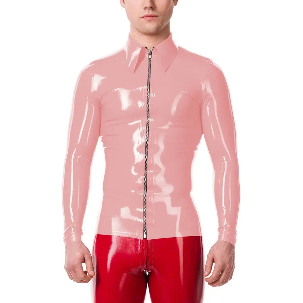 Mens Fashion Zipper Long Sleeve Jacket Turn-down Collar