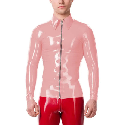 Mens Fashion Zipper Long Sleeve Jacket Turn-down Collar