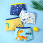 4PCS Boys Cotton Antibacterial Cute Cartoon Print Underwear