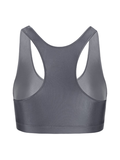 Glossy Womens Mid Waist Gym Fitness Yoga