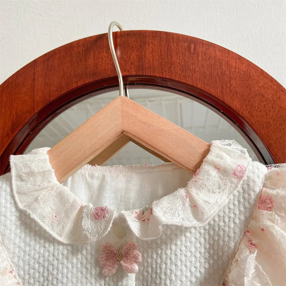 Infant Princess Style Cute Floral Lace Jumpsuits