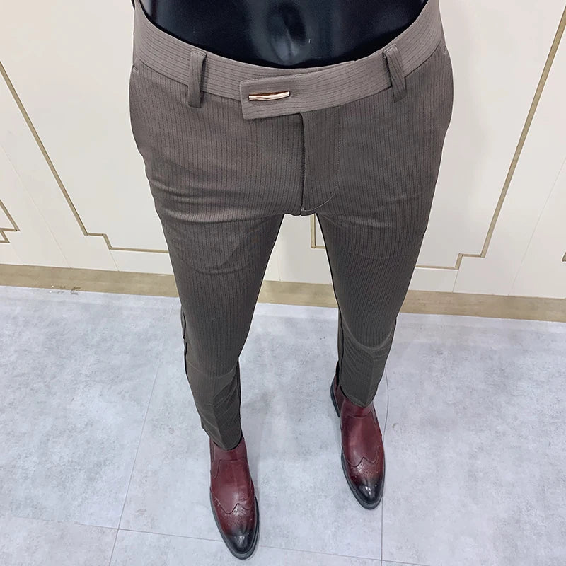 Men Stretch Slim Formal Casual Pants Fashion