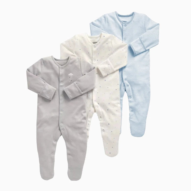 100% Cotton 3 Pcs Boys/Girls Romper Pajamas Jumpsuit