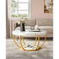 32" Circle Coffee Table for Living Room, 2-Tier