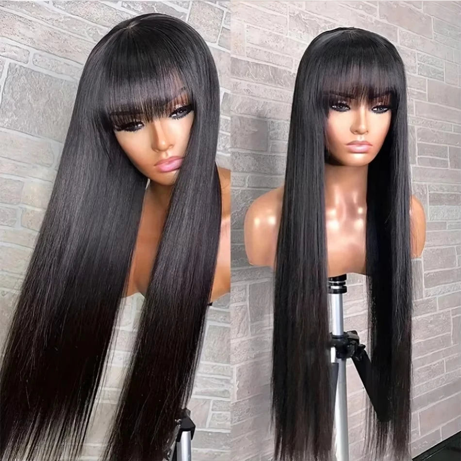 Varlea Short Bob Human Hair Wigs Full Straight