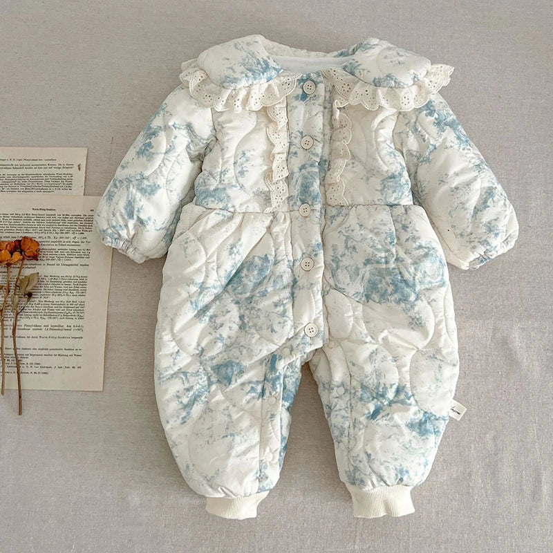 Infant Baby Girls Long Sleeve Cotton Jumpsuit