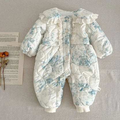 Infant Baby Girls Long Sleeve Cotton Jumpsuit