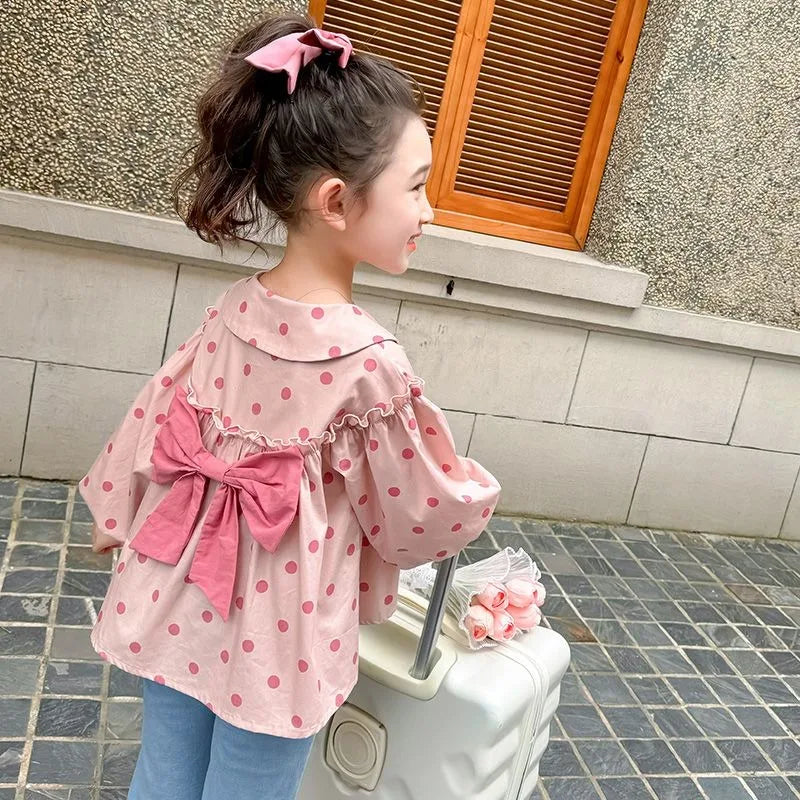 Long Sleeve Blouse with Bow Tie Trendy