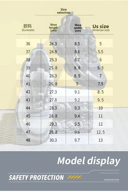 Safety Shoes Men Anti-smash Anti-puncture Work Shoes