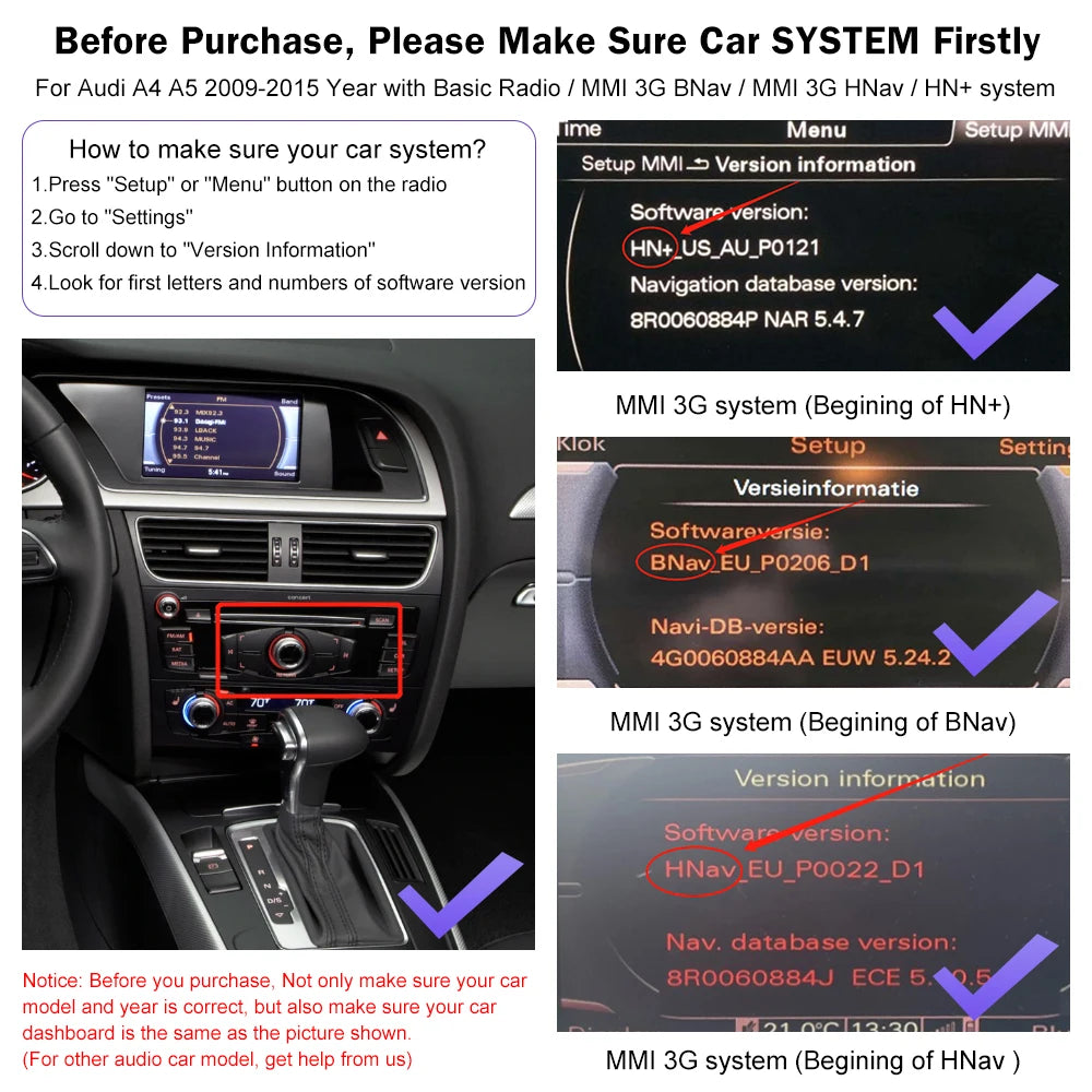Wireless Carplay for Audi Rear Camera  USB