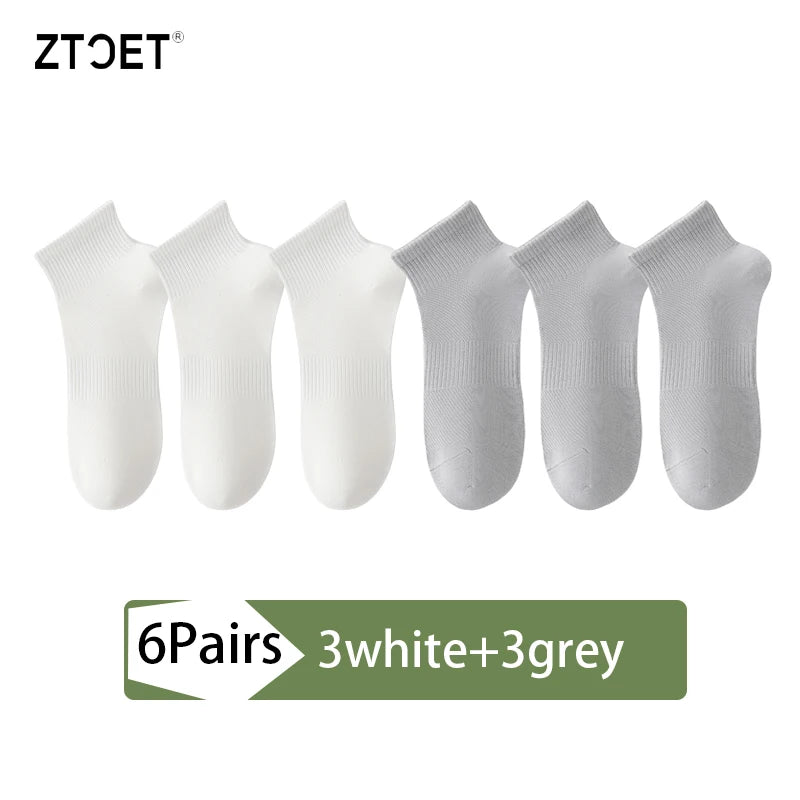 6Pairs Men Cotton Mesh Socks