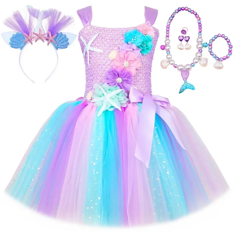 Princess Mermaid Tutu Dresses Costume for Kids