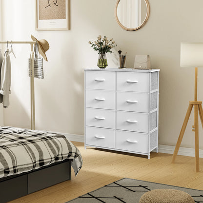 8 Fabric Drawers Storage Cabinet Steel Frame Assembly