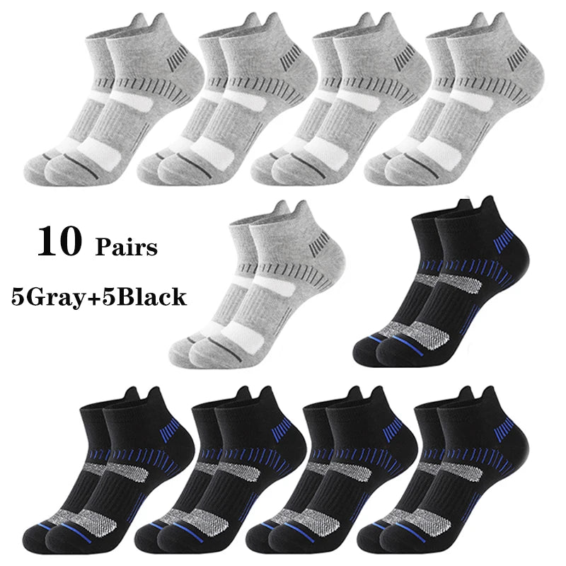 10 Pairs Men Ankle Athletic Socks